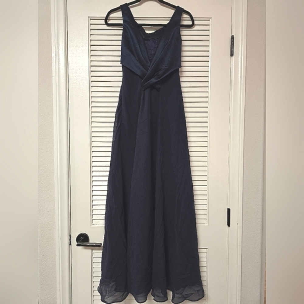 Michaelangelo - Navy Sleeveless Formal Evening Dress With Back Zipper